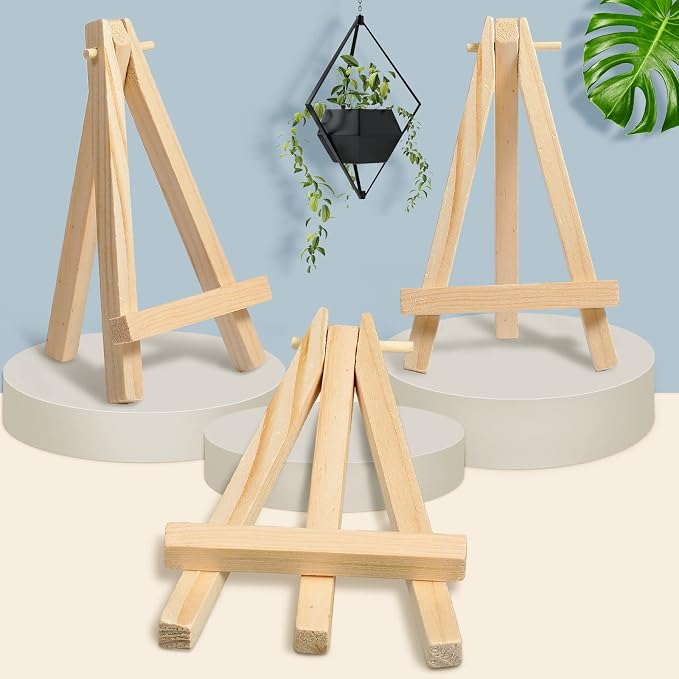 40 Pack 5 Inch Mini Wood Easel Stand Mini Wood Display Easel Wooden Tripod - Image 6