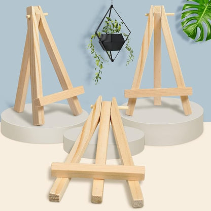 40 Pack 5 Inch Mini Wood Easel Stand Mini Wood Display Easel Wooden Tripod - Image 6