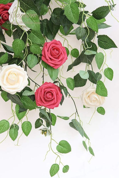 Floroom Artificial Flowers 50pcs Real Looking Champagne Foam Fake Roses - Image 6
