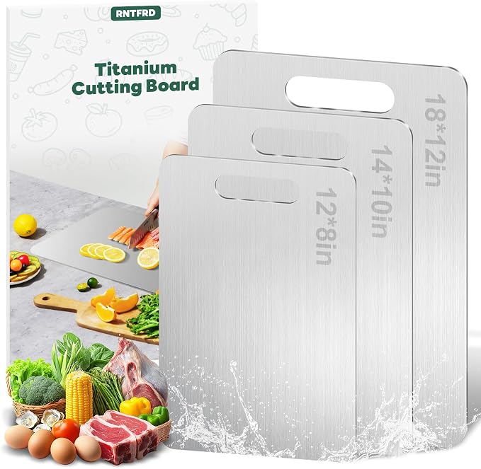 Titanium Cutting Board Set of 3, Premium Non-Slip, Food-Grade, Knife-Friendly by Unknown
