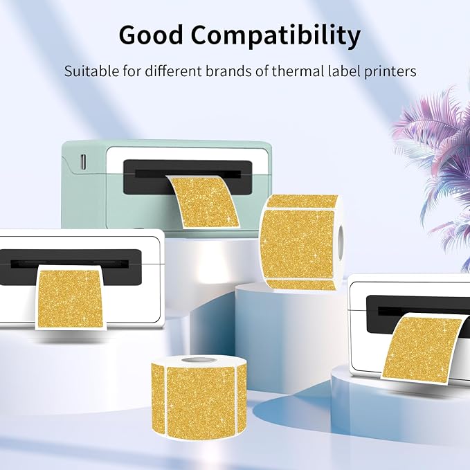 2" x 2" Square Thermal Labels Stickers, Holographic Direct Thermal Stickers - Image 3