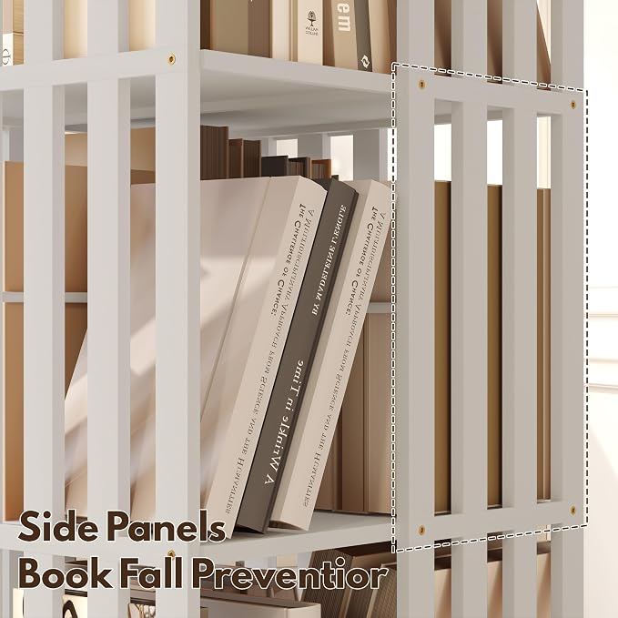 YOWOS Rotating Bookshelf Tower, 360 Display Spinning Bookcase, Bamboo Bookshelf - Image 9