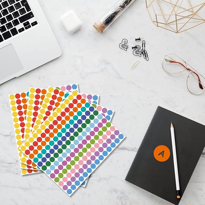 REGELETO 4200 PCS 0.75 Inch 12 Colors Round Colored Dot Stickers - Image 6