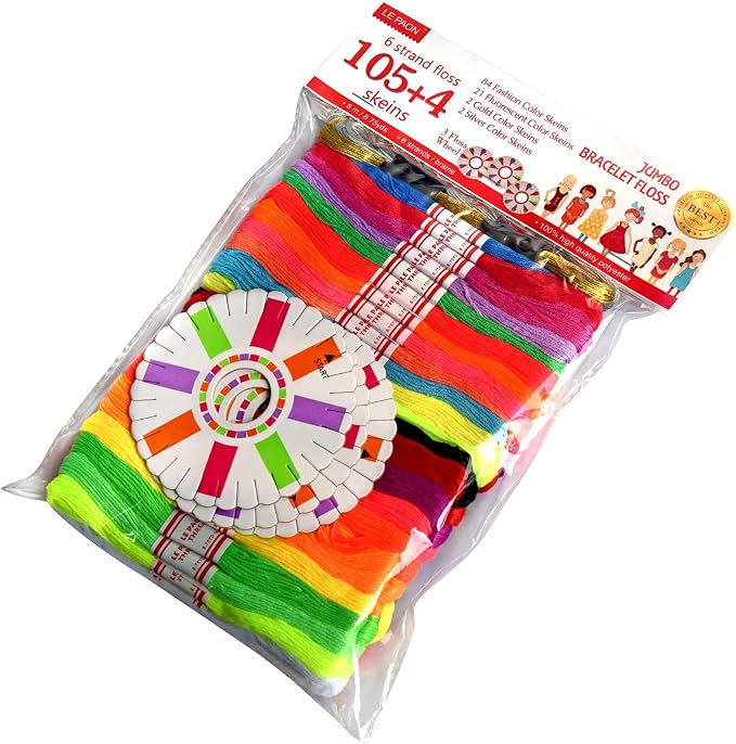 Embroidery Floss Rainbow Color 109 Skeins Per Pack Cross Stitch Threads by LE+PAON
