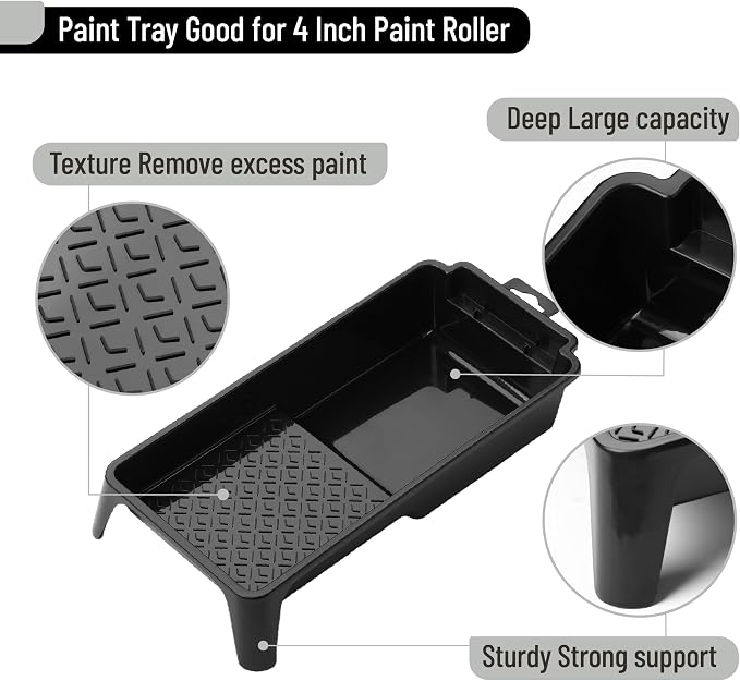 Bates- 4 Inch Paint Tray Set, 1x 4 Inch Paint Roller Tray, 20x Disposable - Image 3