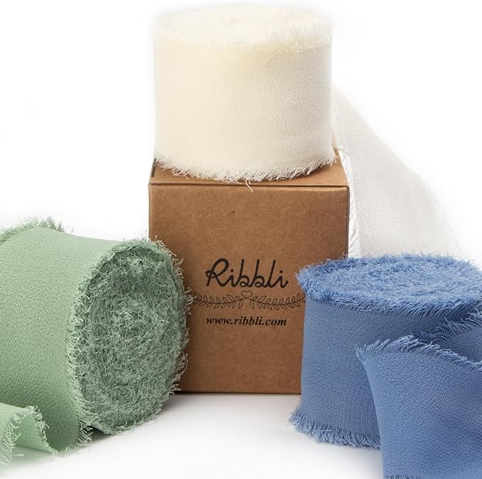 Ribbli Chiffon 1.5 Inch x 30 Yard Handmade Silk Ribbon by Ribbli