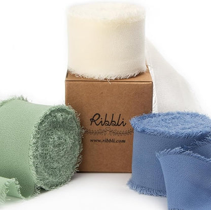Ribbli Chiffon 1.5 Inch x 30 Yard Handmade Silk Ribbon by Ribbli