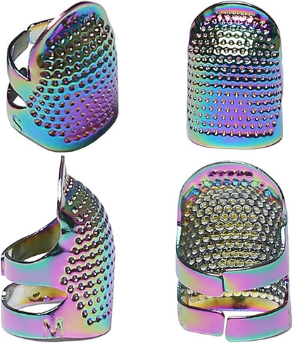 J.CARP 4Pcs Sewing Thimble, Metal Dazzle Color Sewing Thimble Finger Protector by JCARP