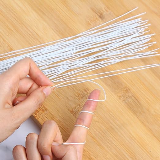 DECORA 18 Gauge White Floral Stem Wire 16 inch, 50/Package - Image 5
