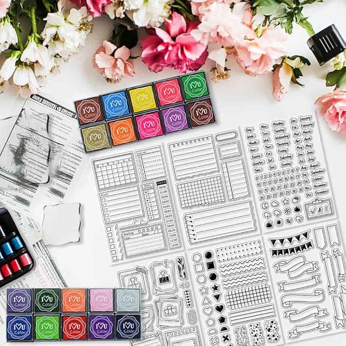 29 Pcs Journal Stamps for Crafting Card Making Supplies Set Include 3 Acrylic - Image 4