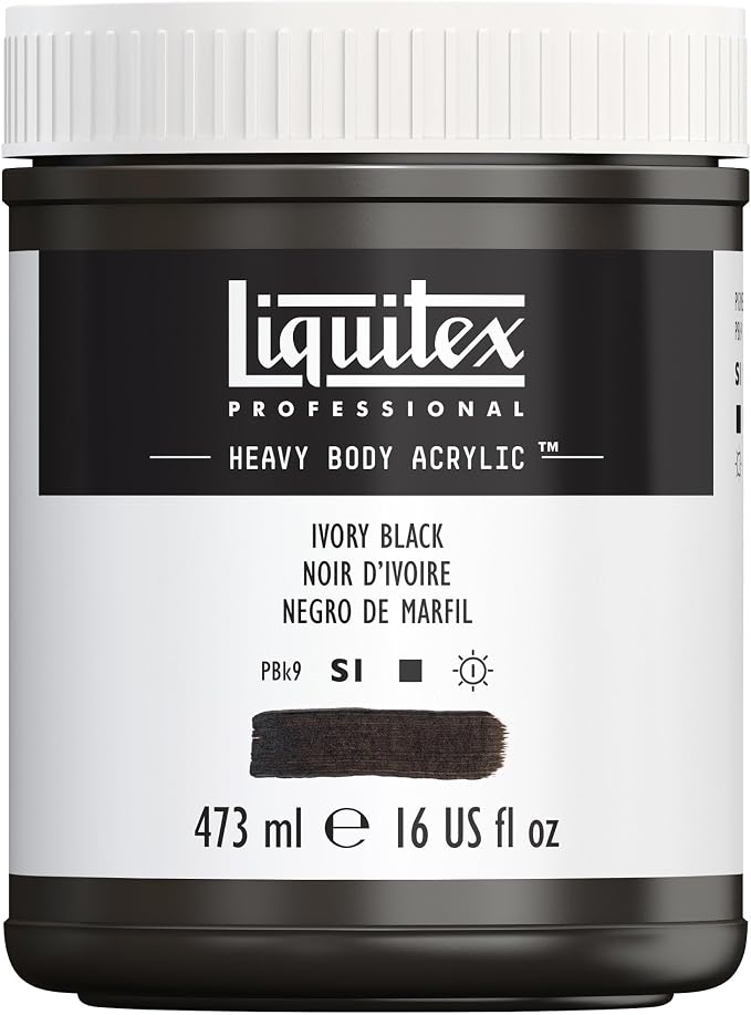 Liquitex Professional Heavy Body Acrylic Paint, 16-oz Pot, Ivory Black by Liquitex