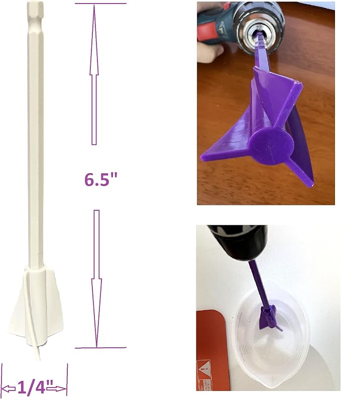 Epoxy Mixer Attachment for Drill Reusable Paint Mixer for Drill Resin Mixer - Image 3