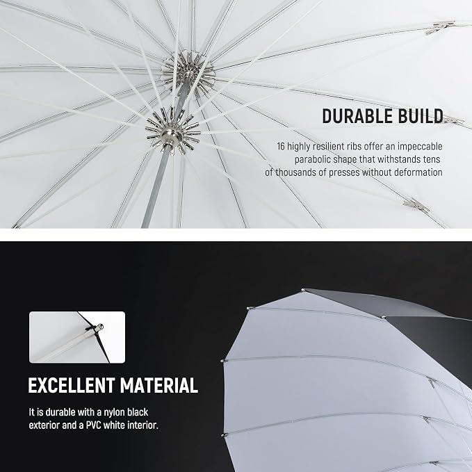 NEEWER 41"/104cm Parabolic Reflective Umbrella Photography - Image 6