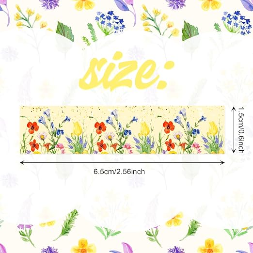 Adirasenotek 12 Rolls Floral Washi Tape Set, Butterfly Flower Washi Tape - Image 3