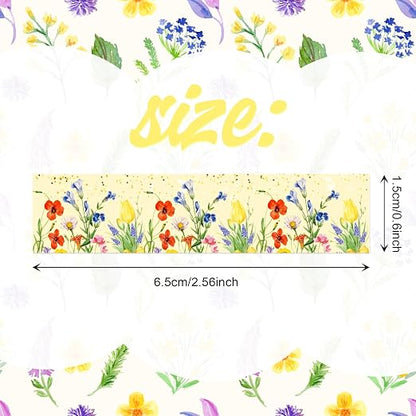 12 Pcs Flowers Washi Tapes Set Flowers Blooms Garden Vintage Flowers Masking - Image 2