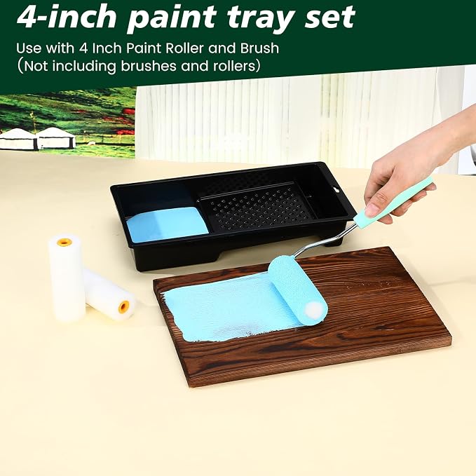 Ripeng 30 Pack 4 Inch Paint Tray Bulk Plastic Paint Roller Tray Small Painting - Image 4