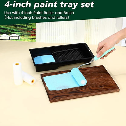 Ripeng 30 Pack 4 Inch Paint Tray Bulk Plastic Paint Roller Tray Small Painting - Image 4
