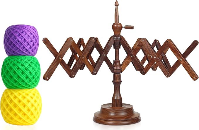 Bhartiya Handicrafts Rosewood Table Top Yarn Swift | Hand Operated Yarn Winder by Home