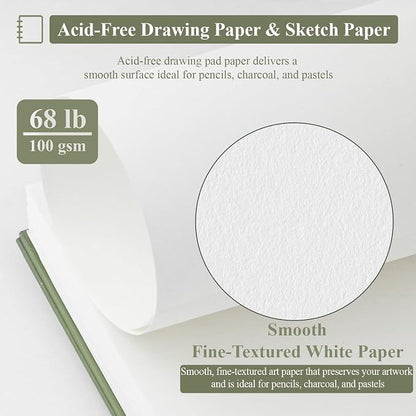 SuFly Small Sketch Book 5.5"x8.5", Spiral Bound Sketchbook Hardcover - Image 3