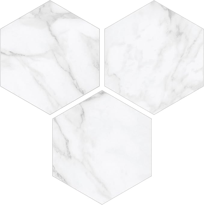 45-Sheet Hexagon Peel and Stick Backsplash, Stone Composite Stick on Decorative by premiumqualitypeelandsticktile