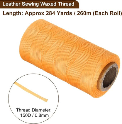uxcell 150D 0.8mm Flat Waxed Thread 284 Yards Polyester Leather Sewing Waxed - Image 3
