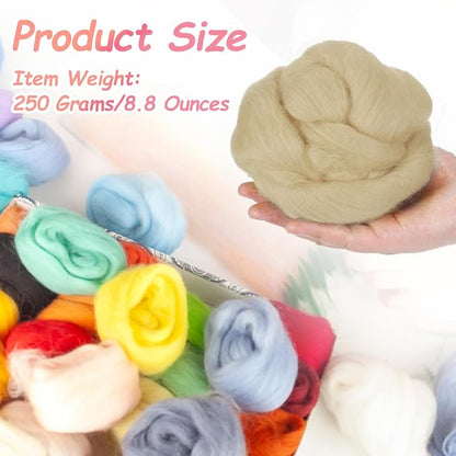 PATIKIL Wool Roving Yarn, 250G/8.8OZ Felting Wool Pure Roving Yarn - Image 2