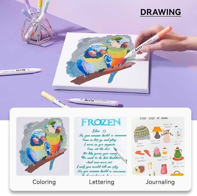 Arrtx 60 Colors Paint Markers Pens, Acrylic Paint Pens - Image 6