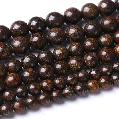 90PCS 4MM Bronze Stone Beads Round Loose Stone Beads by JIANJING