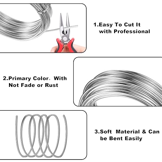 3mm Aluminum Craft Wire, 50 Feet 9 Gauge Bendable Anodized Metal Wire - Image 4