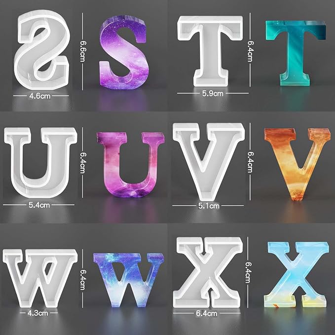 Letter Mold 2.5 inch 26 Pack Letter Mold Letter Resin Mold Alphabet Candle Mold - Image 6