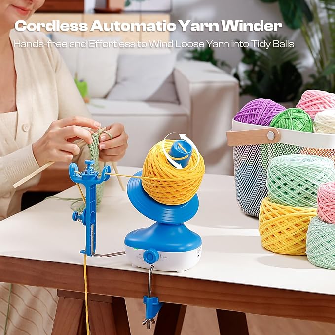 Caydo Electric Yarn Winder, Cordless Rechargeable Automatic Yarn Cake Winder - Image 2