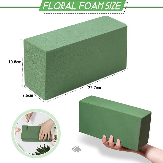 6 Pcs Floral Foam Blocks for Flower Arrangement Wet and Dry Green Floral Foam - Image 3