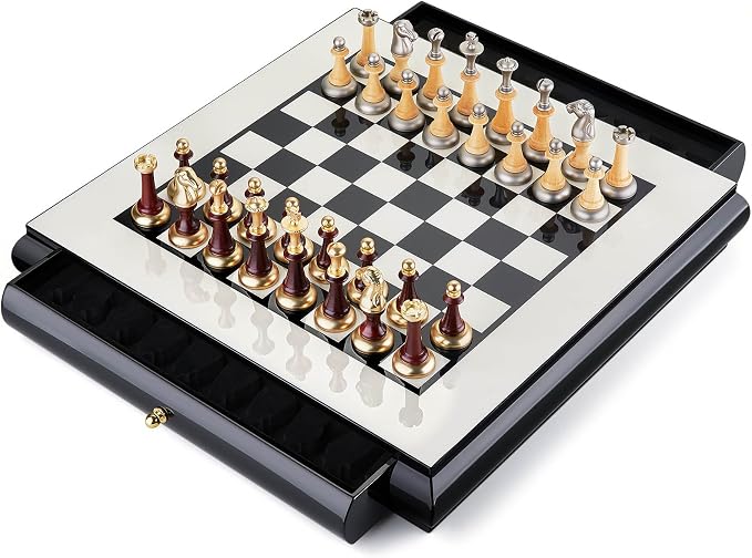 AMEROUS 16 Inches Wooden Chess Set, Large Size Board by AMEROUS