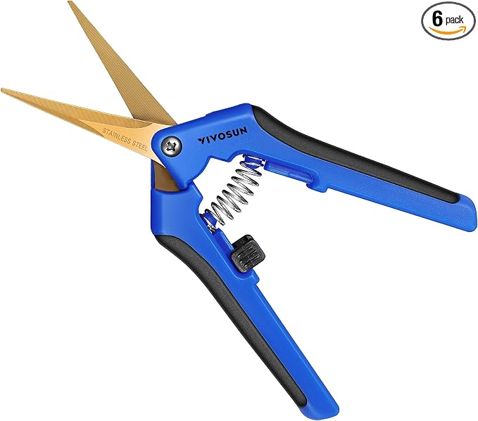 VIVOSUN 6-Pack 6.5 Inch Gardening Scissors Hand Pruner Pruning Shear by VIVOSUN