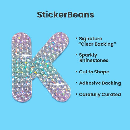 StickerBeans® Rhinestone Alphabet Letter Sticker K - Image 2