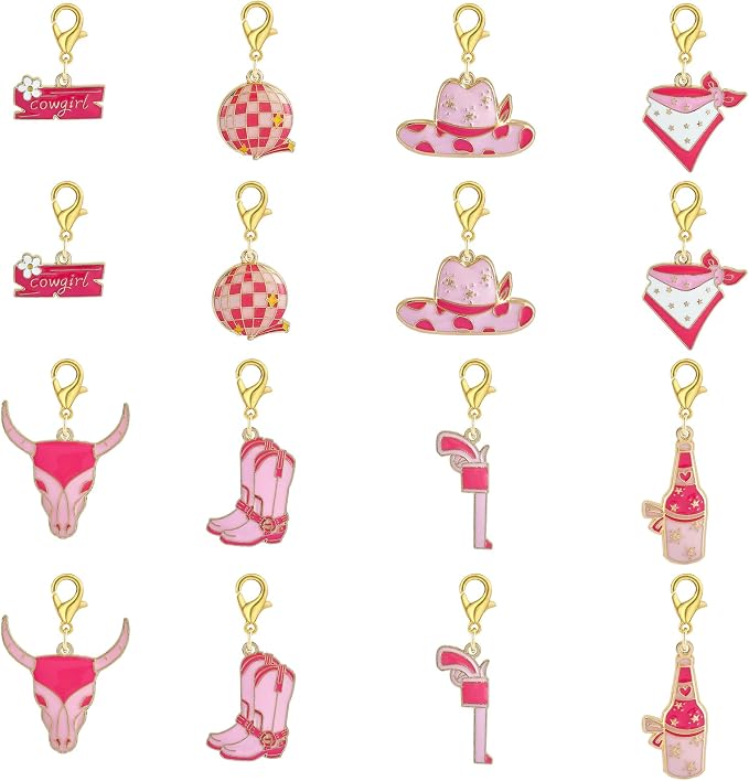 BEEFLYING 16Pcs Cowgirl Stitch Marker Charms by BEEFLYING