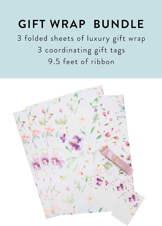 Itsy Belle Studio Floral Wedding Wrapping Paper + Ribbon Set - Image 3