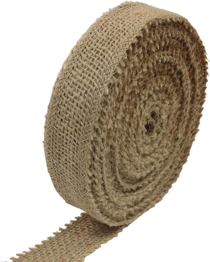 1" Wide Natural Burlap Fabric Roll by suiwotin