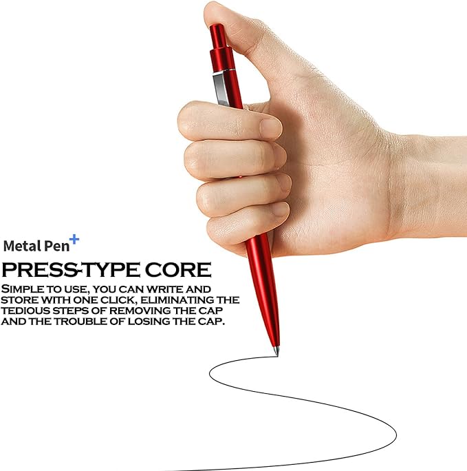 DUNBONG Golden Metal Gel Pen, Gel Ink Ballpoint Pen, 0.5mm Retractable Ink Pen - Image 6