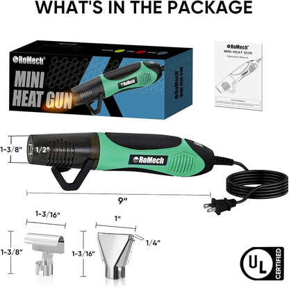 ROMECH 350W Heat Gun with 2 Nozzles, Dual Temp Heat Gun 400°F-660°F, Fast Heat - Image 4