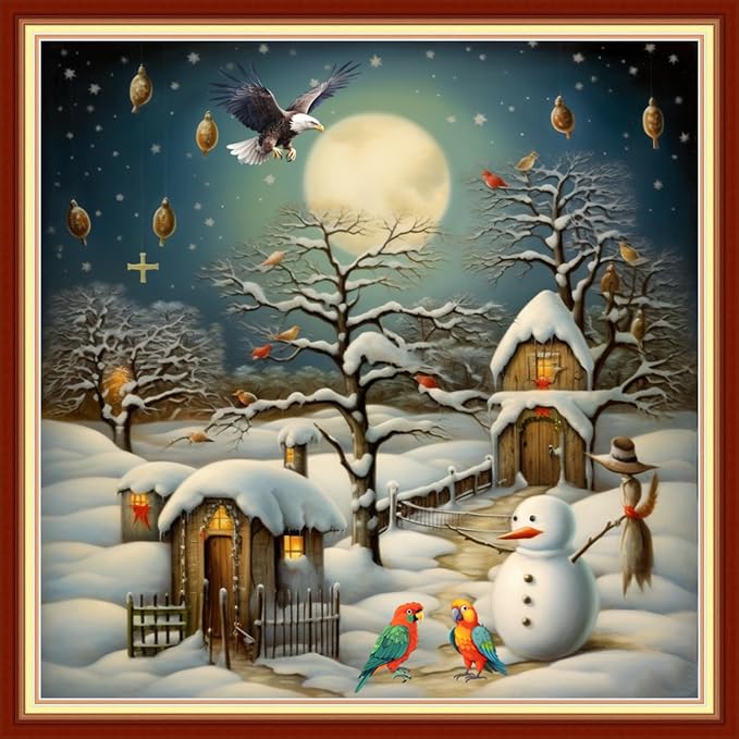 Foxdiviy Stamped Cross Stitch Kits Full Range of Embroidery Needlework Starter by FoxdiviyCrossStitchKits