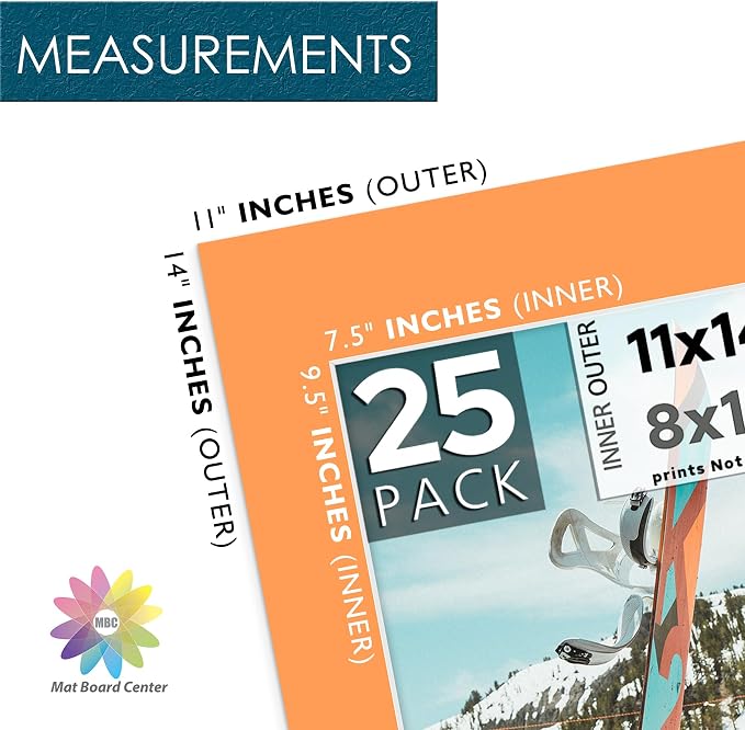 Mat Board Center, 11x14 for 8x10 Mix Color Picture Mat Sets - Image 4