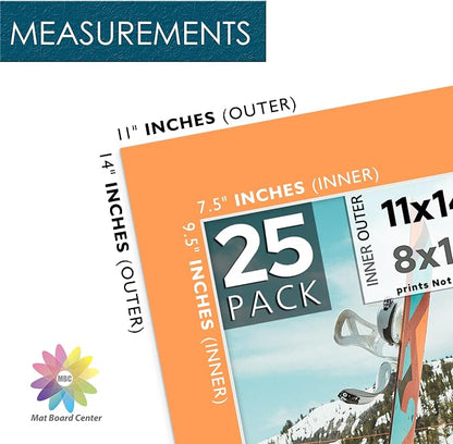 Mat Board Center, 11x14 for 8x10 Mix Color Picture Mat Sets - Image 4