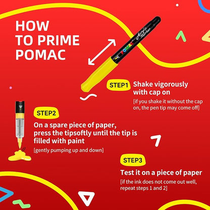 POMAC Liquid Acrylic Paint Markers 24 Colors, Waterproof Paint Marker Pens - Image 6