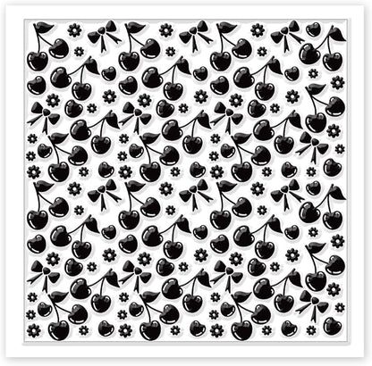 CHGCRAFT Cherry Polymer Clay Texture Sheets Flowers Bow Silicone Texture Stamp - Image 8