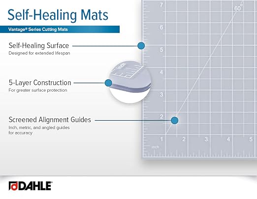 Dahle Vantage 10683 See-Through Premium Self-Healing Cutting Mat, 1/2" Grid - Image 4