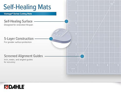 Dahle Vantage 10684 See-Through Premium Self-Healing Cutting Mat, 1/2" Grid - Image 4
