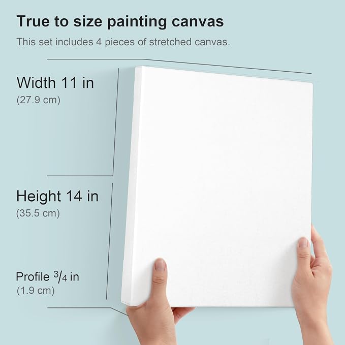PHOENIX 11x14 Inch 4 Pack Artist Canvas - Image 2