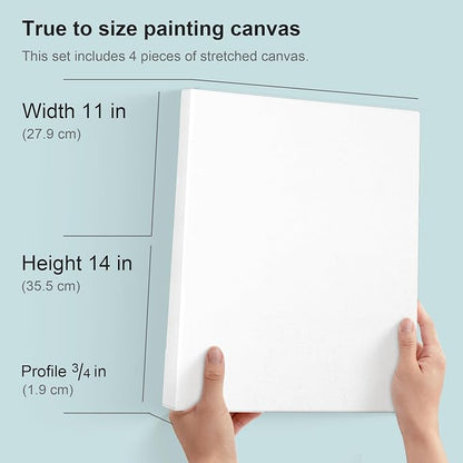PHOENIX 11x14 Inch 4 Pack Artist Canvas - Image 2