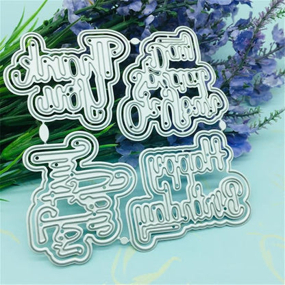 Cutting Dies Metal Stencils Scrapbooking Tools Happy Birthday Thankyou DIY - Image 2